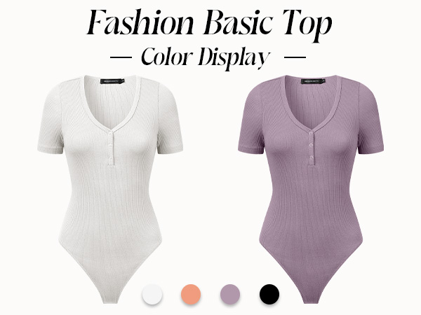 Women''s Ribbed Slim Fit Bodysuits