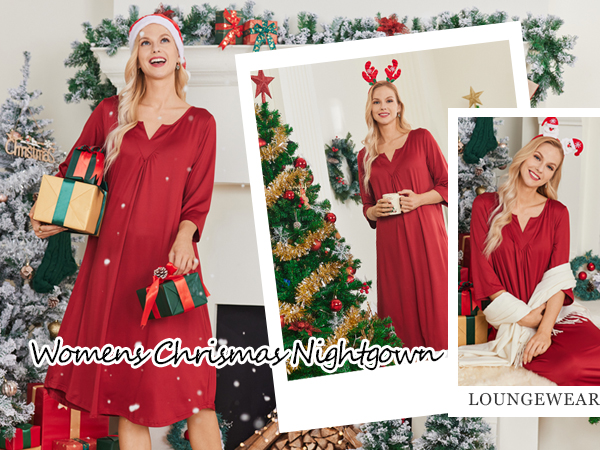 womens christmas nightgowns