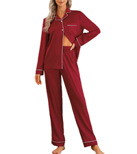 silk long sleeve pj set for women