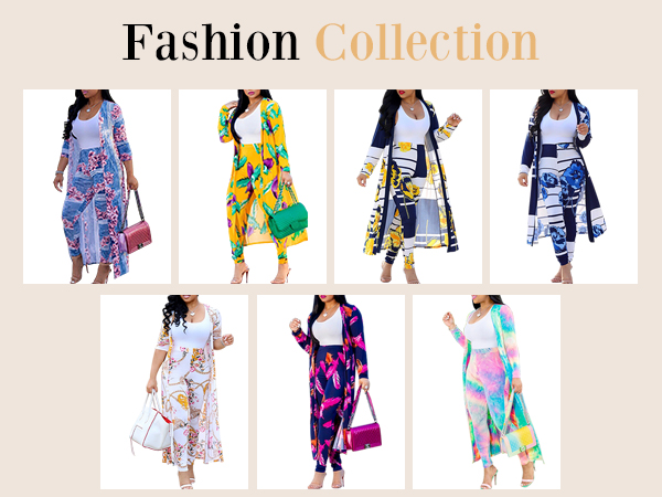 Womens Floral Print 2 Piece Outfits Long Sleeve Jumpsuits Long Pants Set 