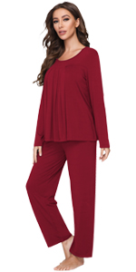 women pajamas long sleeve sleepwear set bamboo viscose pjs loungewear jammies