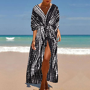 Womens Chiffon Beach Blouses Kimono Cardigan Long Bikini Cover Up