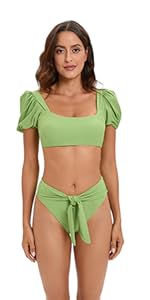 puff sleeve swimsuit