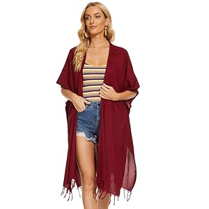 maroon kimono cardigan