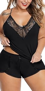 Plus Lace Cami Shorts Set