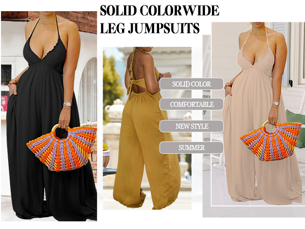 Women Sexy Loose Fit Wide Leg Jumpsuit