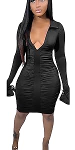 V Neck Bodycon Dress