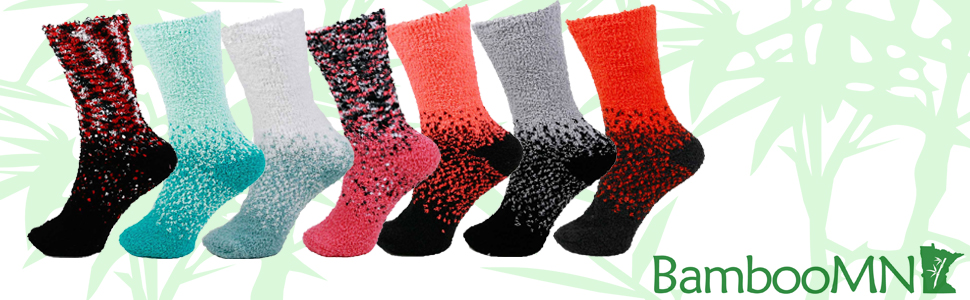 Fuzzy Plush Cozy Warm Women''s Colorful Slipper Socks