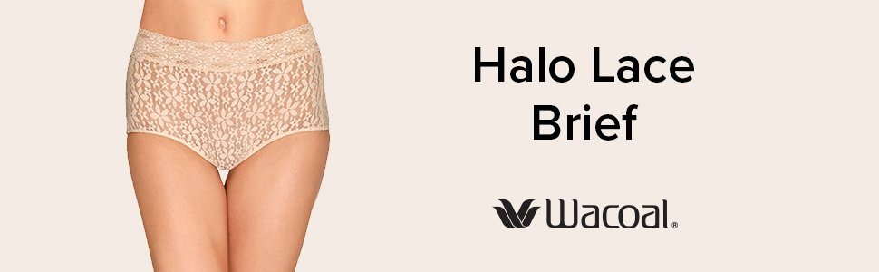 lace brief, hiwaist, full coverage, wacoal, halo, stretch