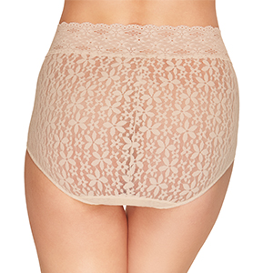 halo, lace brief, full back coverage, wacoal, stretch