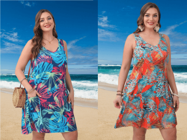 Women Plus Size Sundress with Pockets 