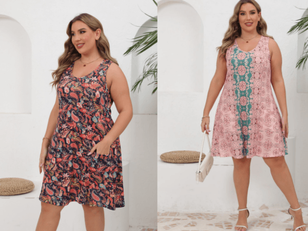 Women Floral Sundress Plus Size