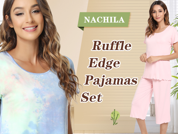 ruffle edge pajamas set