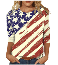 American Flag T Shirt Women