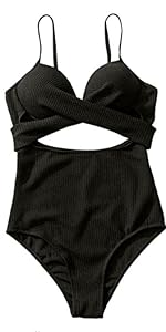 Floerns Women''s Criss Cross High Waisted Cut Out Spaghetti Strap One Piece Swimsuit