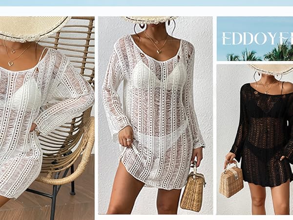 casual beach knit cover up