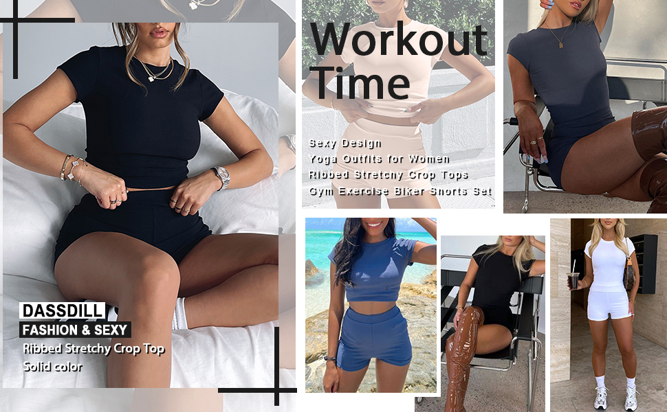 2 Piece Outfits Exercise Fitted Activewear