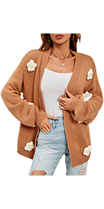 knitted flower cardigan