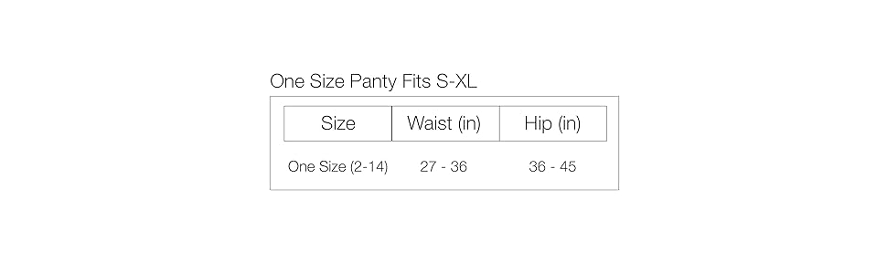 Natori; one size panty; panty; bliss perfection; size chart; one size fits all