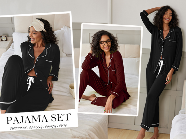 Ekouaer Pajama Set for women Soft