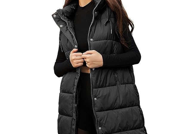 Wefebi long puffer vest