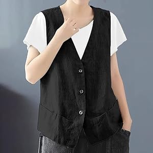 cotton linen vests