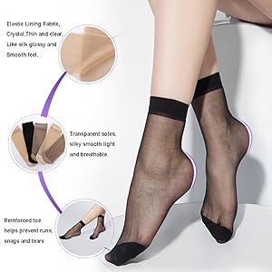 20D Sheer ankle high tights hosiery socks