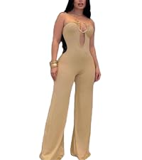 REASERAL Womens Sexy Jumpsuits Snake Sleeveless Top Long Pants Solid Color Summer Going Out Jumpsuit