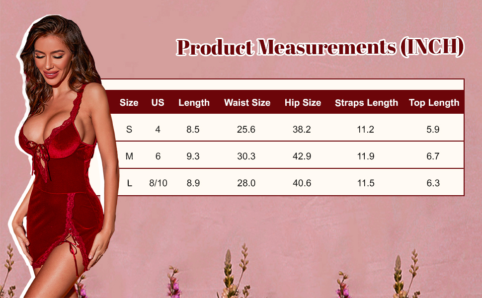 red lingerie dress for women  Women''s Lingerie Velvet Nightgown Lace Slip Sleepwear Dress