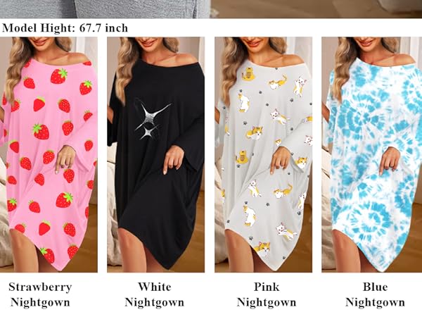 Womens Oversized Nightgown Dresses