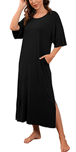 bamboo nightgowns oversized nightshirts women night shirts sleep gowns sleepwear