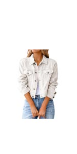 white women denim jacket