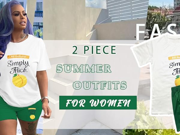 2 piece shorts set for women