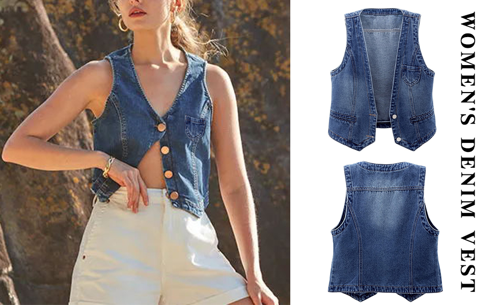 Womens Casual Jean Vest