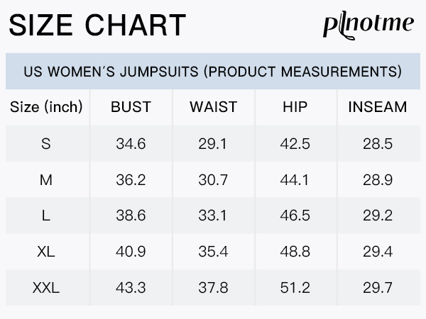 denim jumpsuits size chart