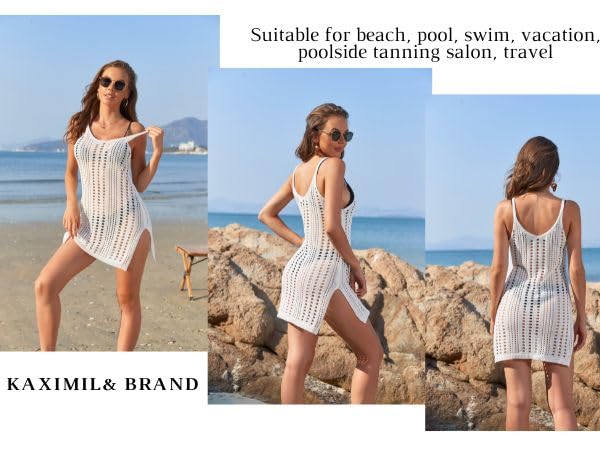  Kaximil Women''s Swimsuit Coverup 2024 Crochet Bathing Suit Cover Ups Beach Dress Swimwear 