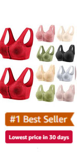 Daisy Bras for Older Women Front Closure Bras No Underwire Full Support Push Up Bra Plus Size