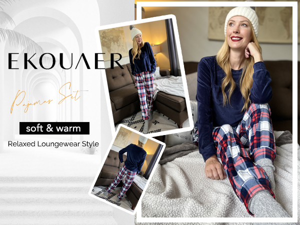 plaid pjs set