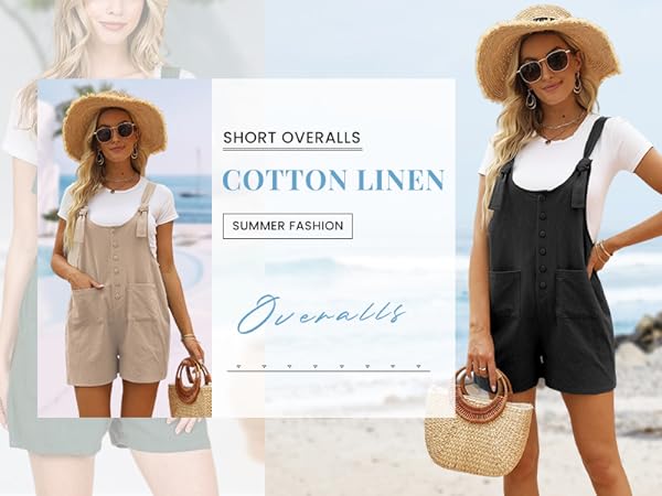 Fashion Cotton Linen Overall