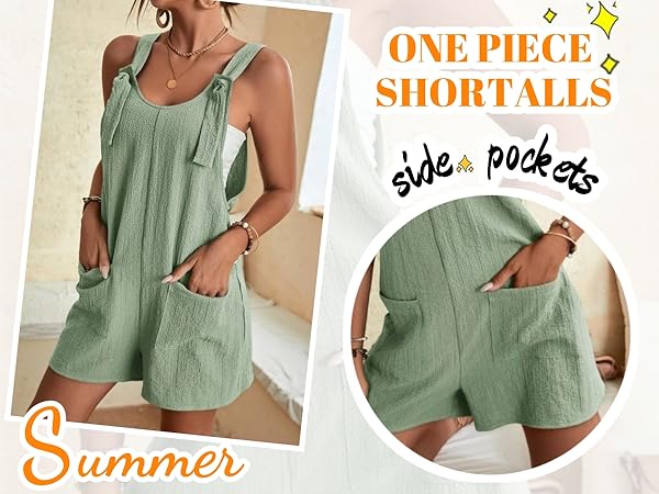 womens trendy romper with two pockets