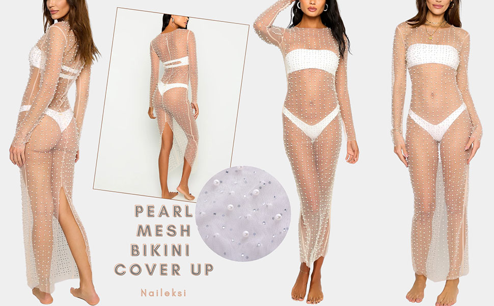 pearl mesh dress