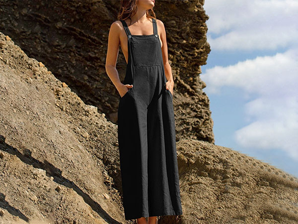 black overalls women