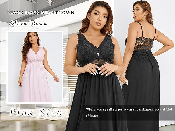 silky nightgowns for women plus size