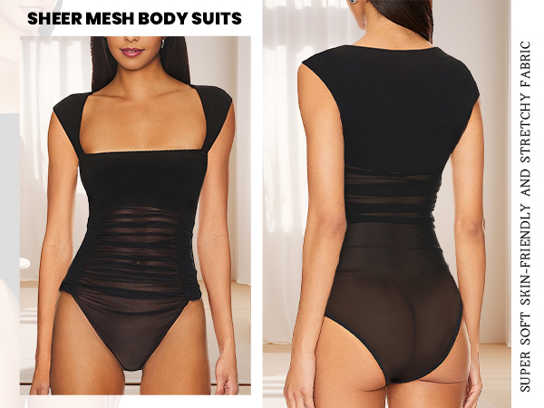 SHEER MESH BODY SUITS