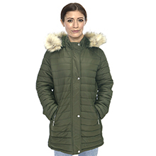 winter coats for women Long Jacket Puffer with Faux Fur Trim Hood Warm & Light Weight