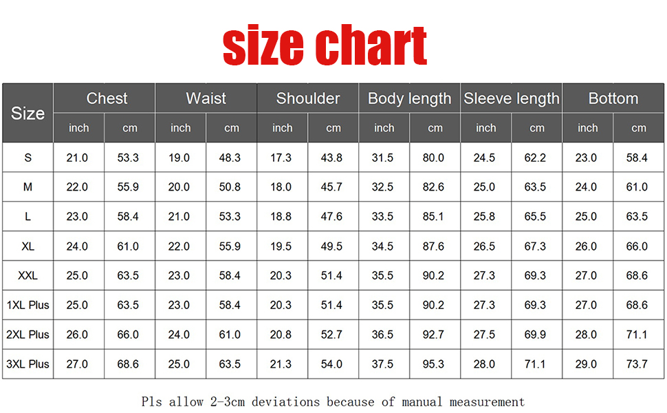 301 size chart