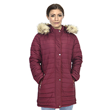 Women''s Coat Faux Fur Hood Down Parka Puffer Fashion Mid Jacket Lightweight Water-Resistant Puffer