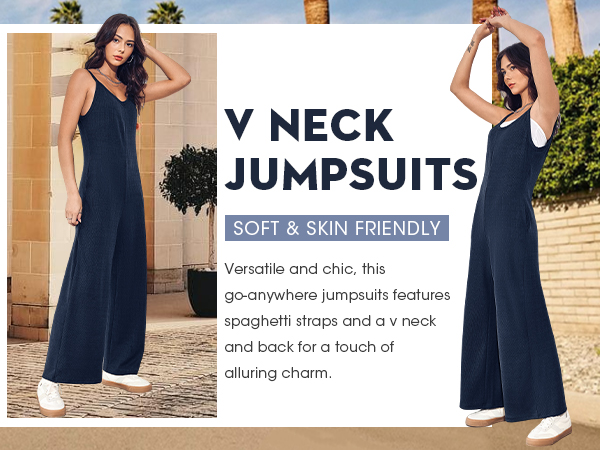 v neck jumpsuits