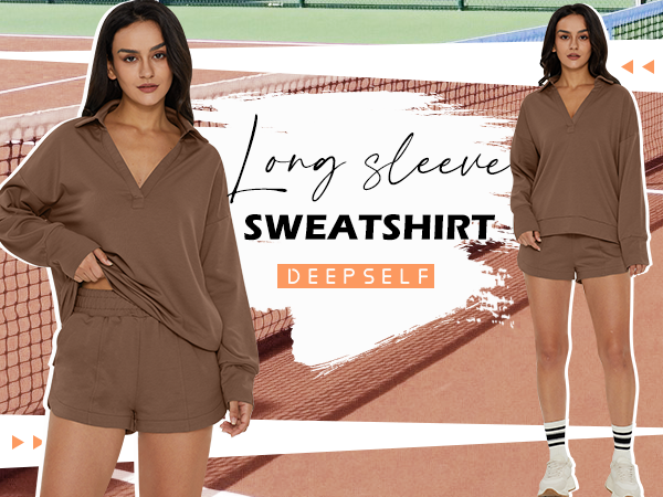 Collared V-Neck Athletic Sweatsuit