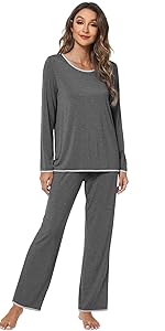 Loose Comfy Scoop Neck Pjs Set